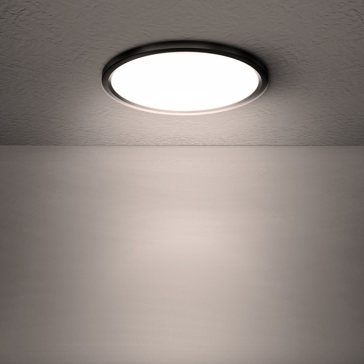 11 in. 13.7W (75W Replacement) Selectable White Round Black LED Flat Panel Ceiling Light with Switch Mode (2-Pack)