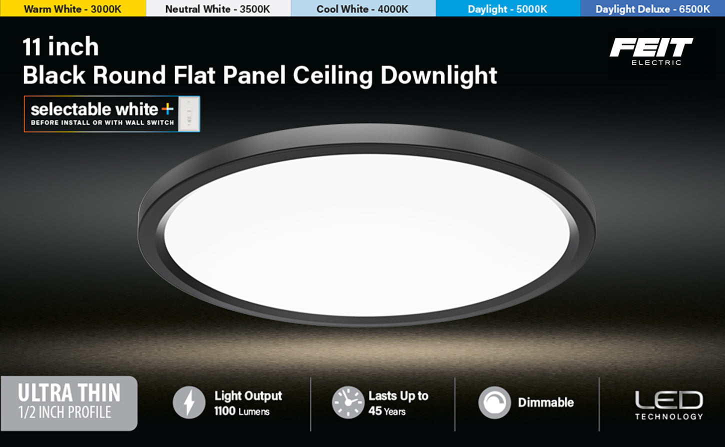 11 Inch Led Panel Light 11 Inch Led Flat Panel Ceiling Fixture | Shelly Lighting