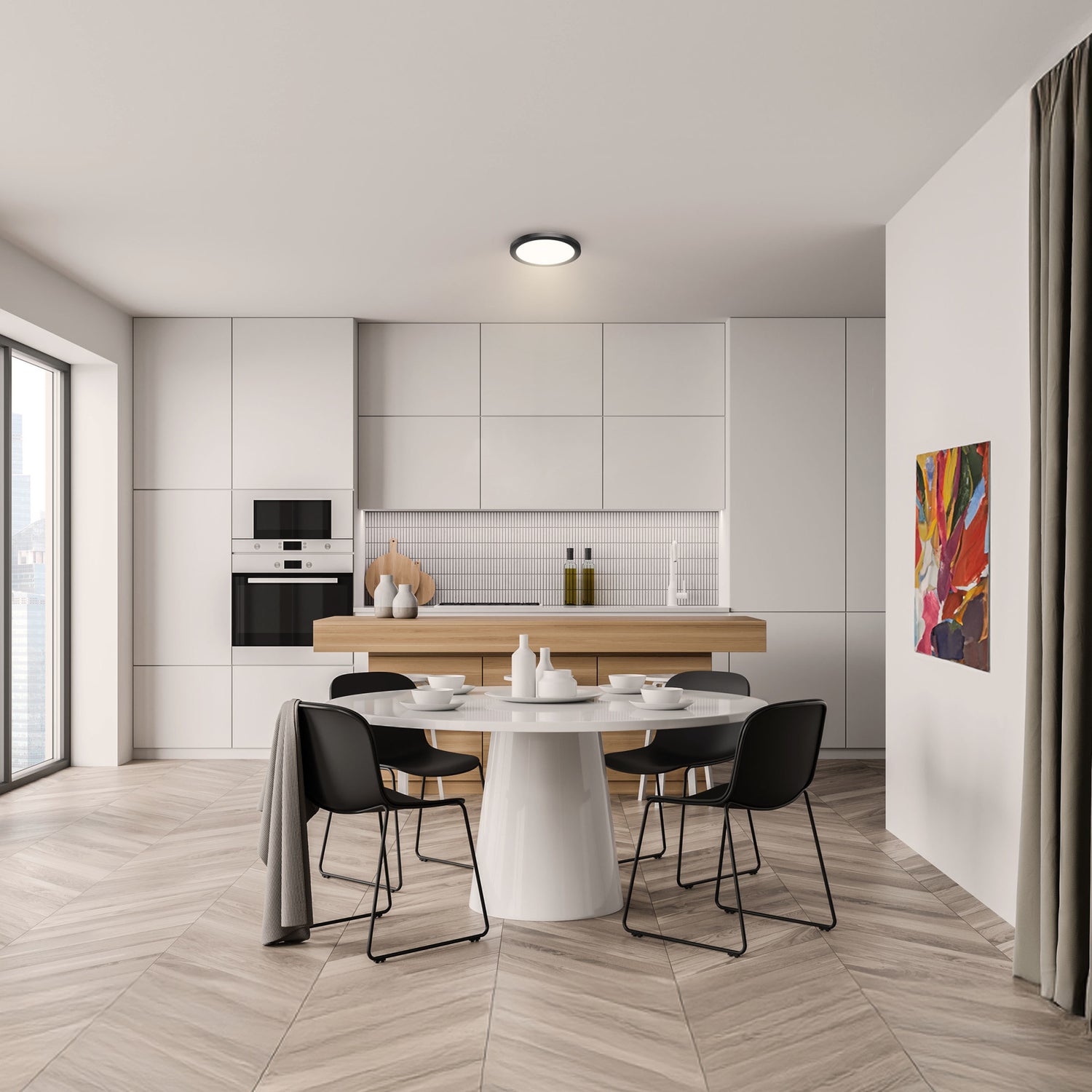 13 in. 15W Selectable White Edge-lit Black LED Light Fixture