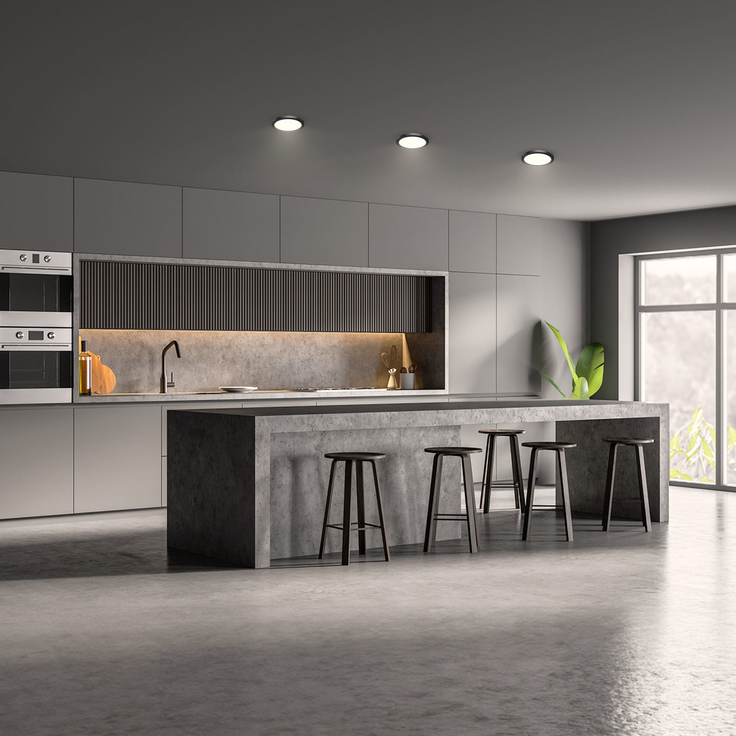 13 in. 15W Selectable White Edge-lit Black LED Light Fixture