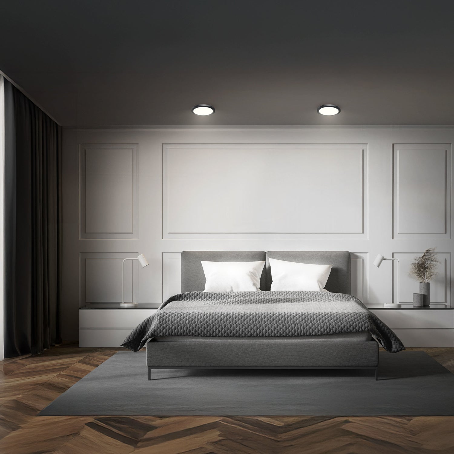 13 in. 15W Selectable White Edge-lit Black LED Light Fixture