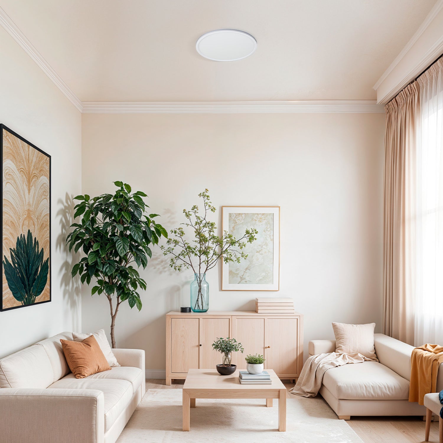 15" 5CCT Edge-Lit Flat Panel LED Ceiling Fixture