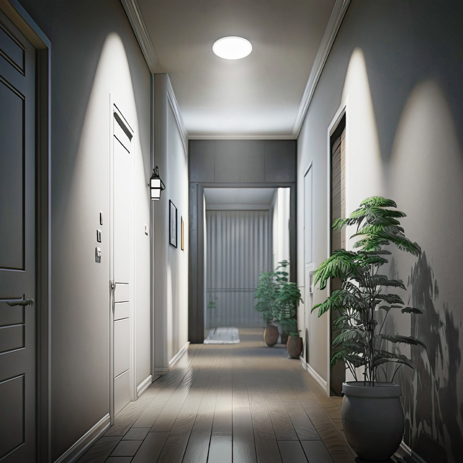 15" 5CCT Edge-Lit Flat Panel LED Ceiling Fixture