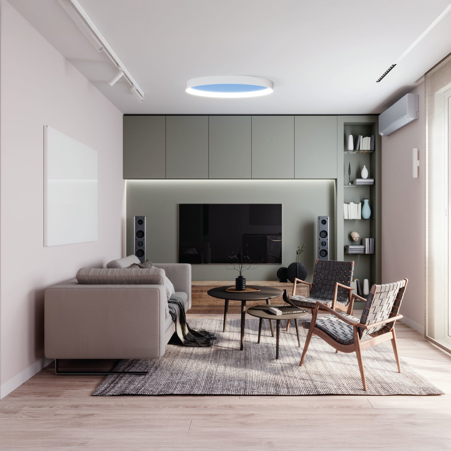 Vista 24 in. Oval Flush Mount LED Skylight Fixture