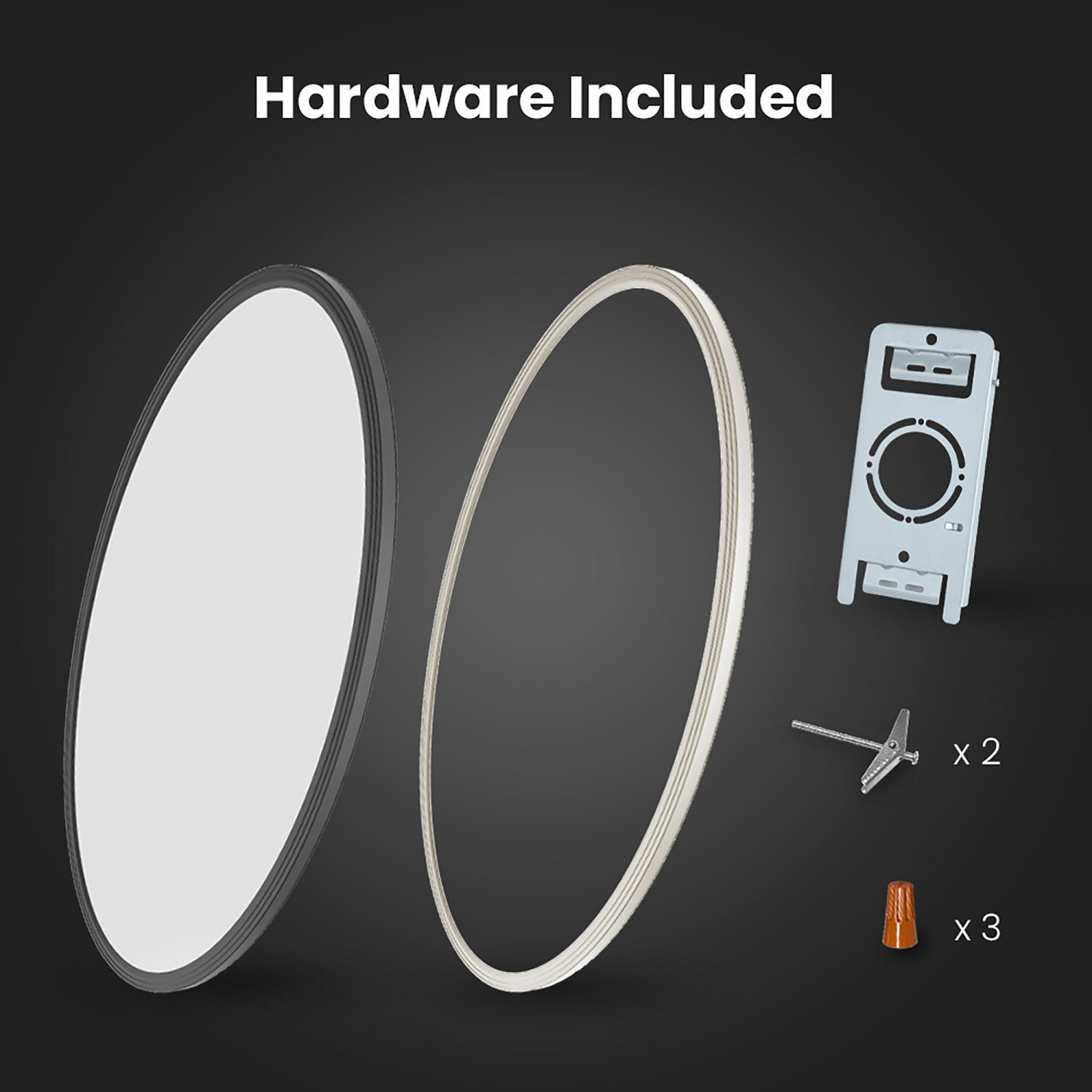 32 in. 50W 6-Way Selectable White Oval Nickel and Matte Black Edge-lit Flat Panel Ceiling Light with Switch Mode