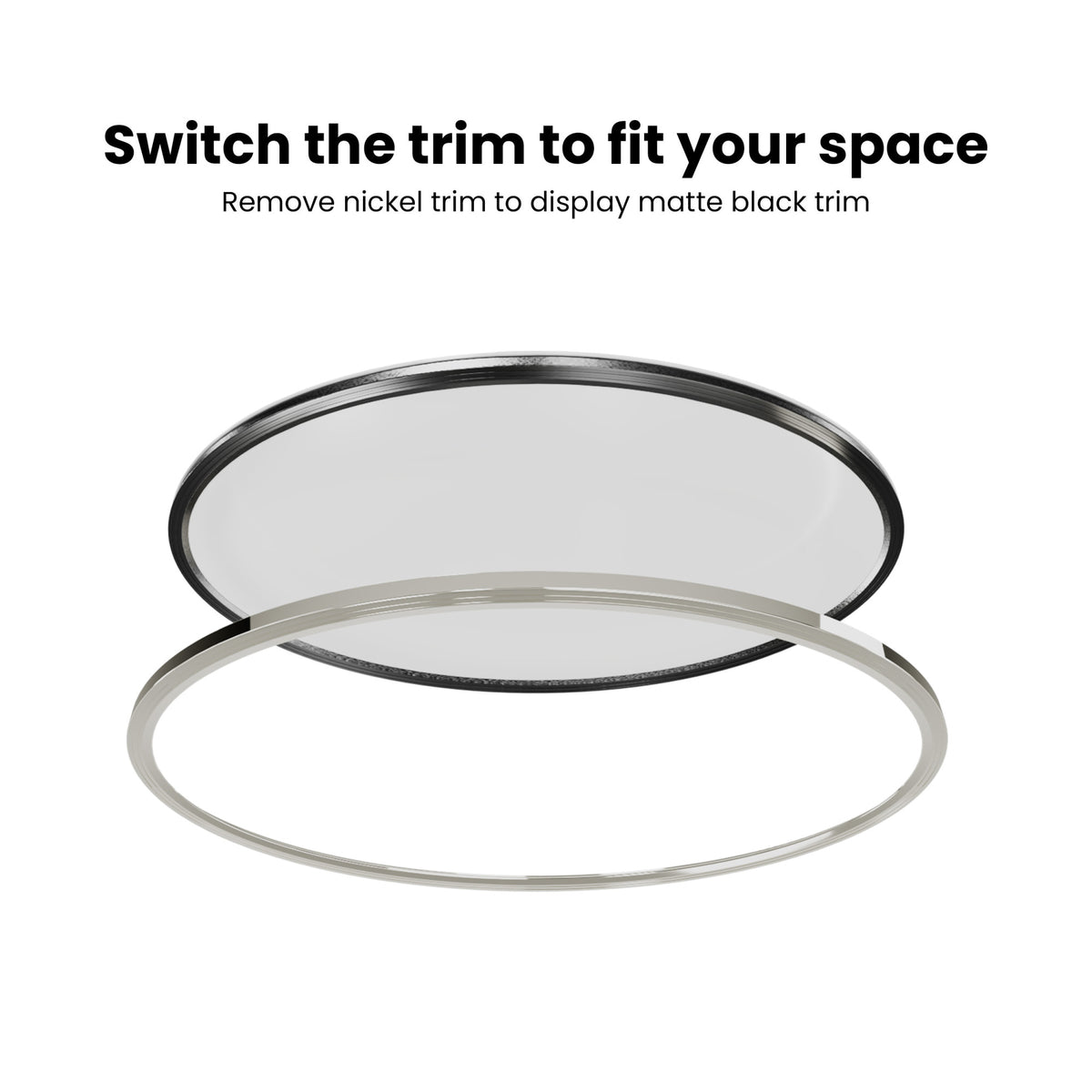 32 in. 50W 6-Way Selectable White Oval Nickel and Matte Black Edge-lit Flat Panel Ceiling Light with Switch Mode