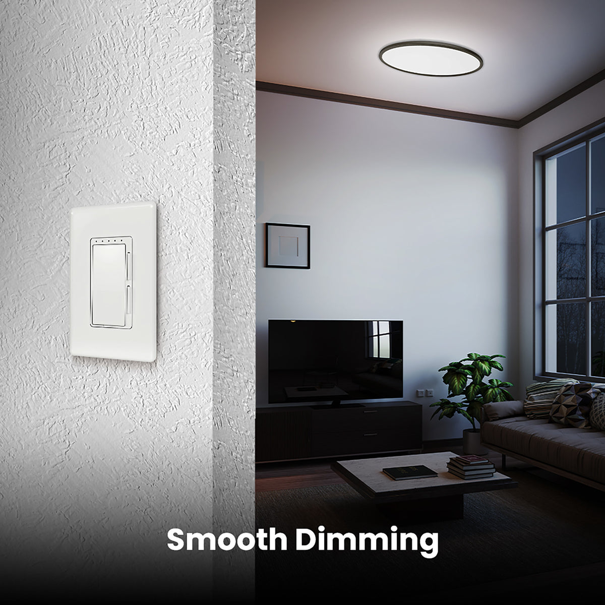 32 in. 50W 6-Way Selectable White Oval Nickel and Matte Black Edge-lit Flat Panel Ceiling Light with Switch Mode