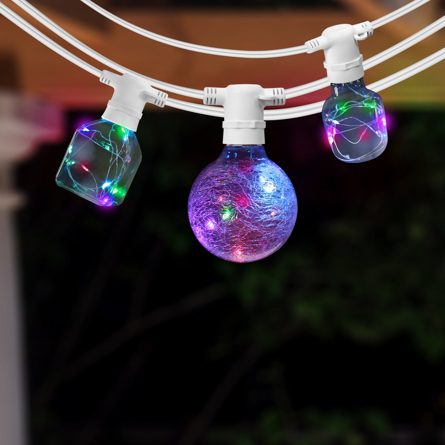 Crackle Glass RGB G25 LED Fairy Light