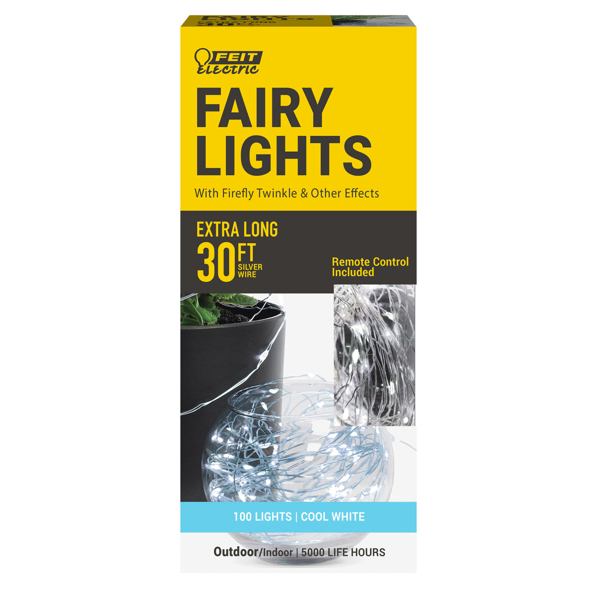 30 ft. Cool White Silver Wire Fairy String Lights