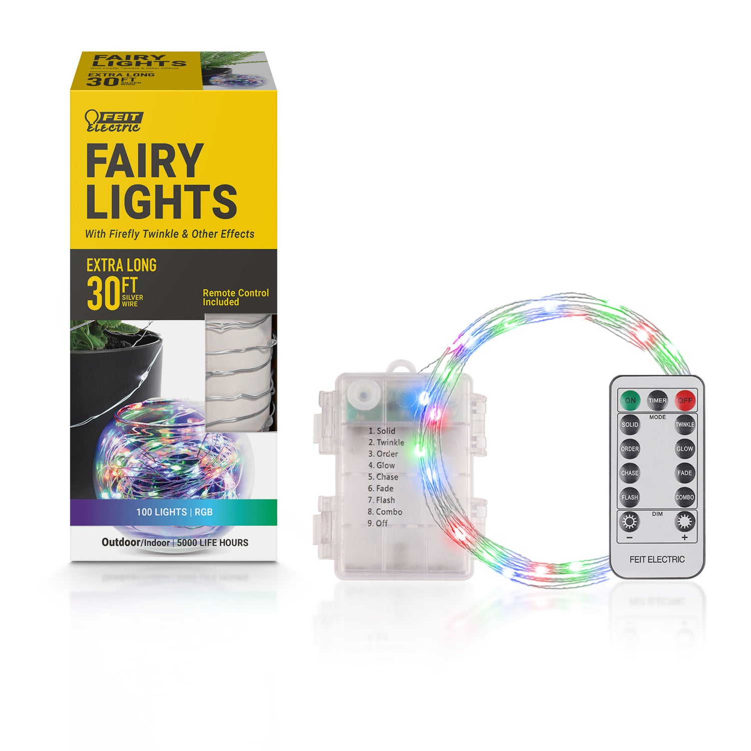 30 ft. Silver Wire RGB Fairy String Light
