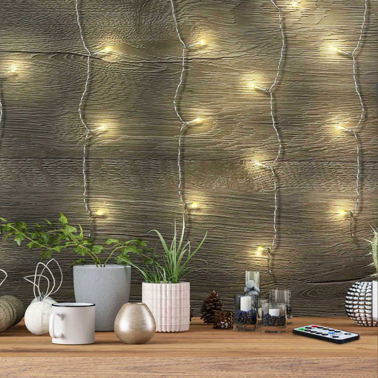 8 ft. Warm White (3000K) Fairy String Light Curtain