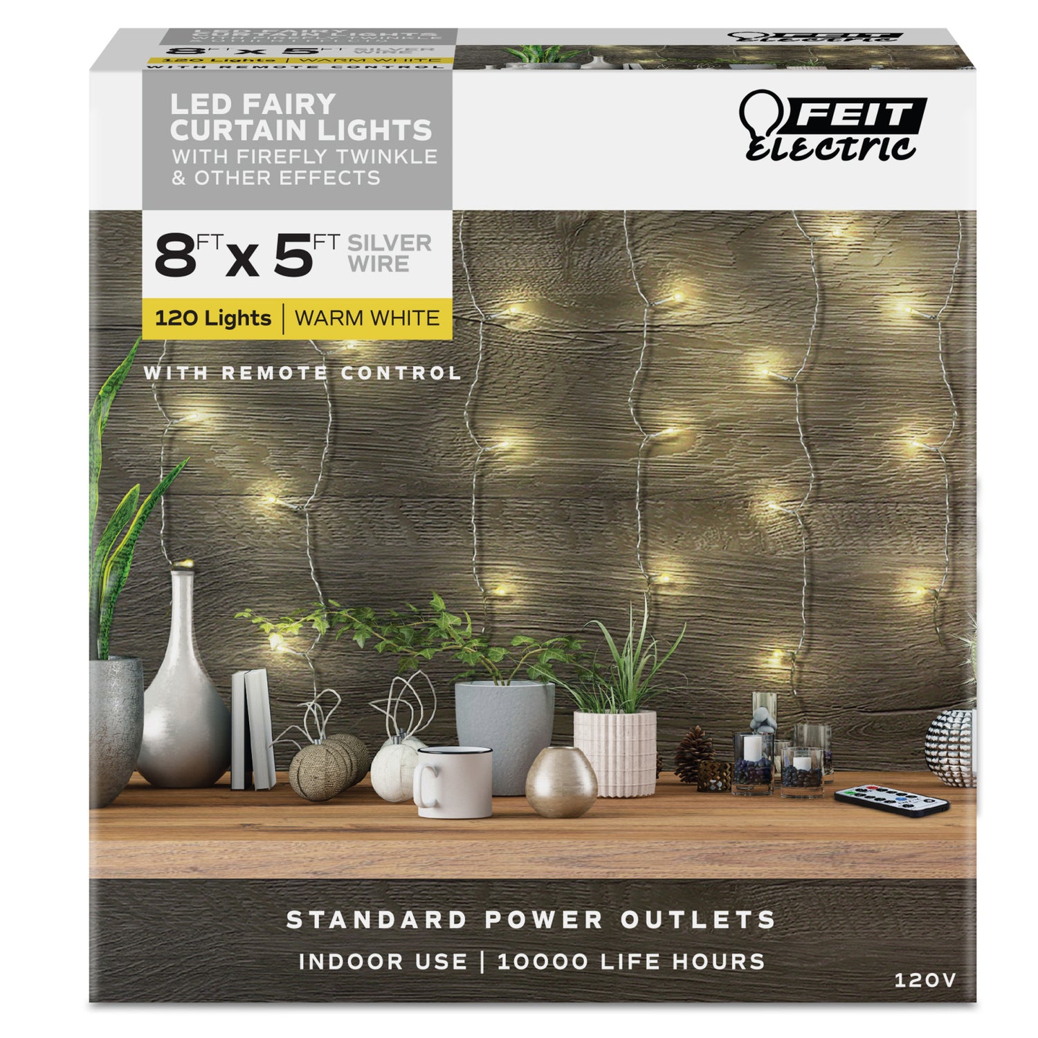 8 ft. Warm White (3000K) Fairy String Light Curtain