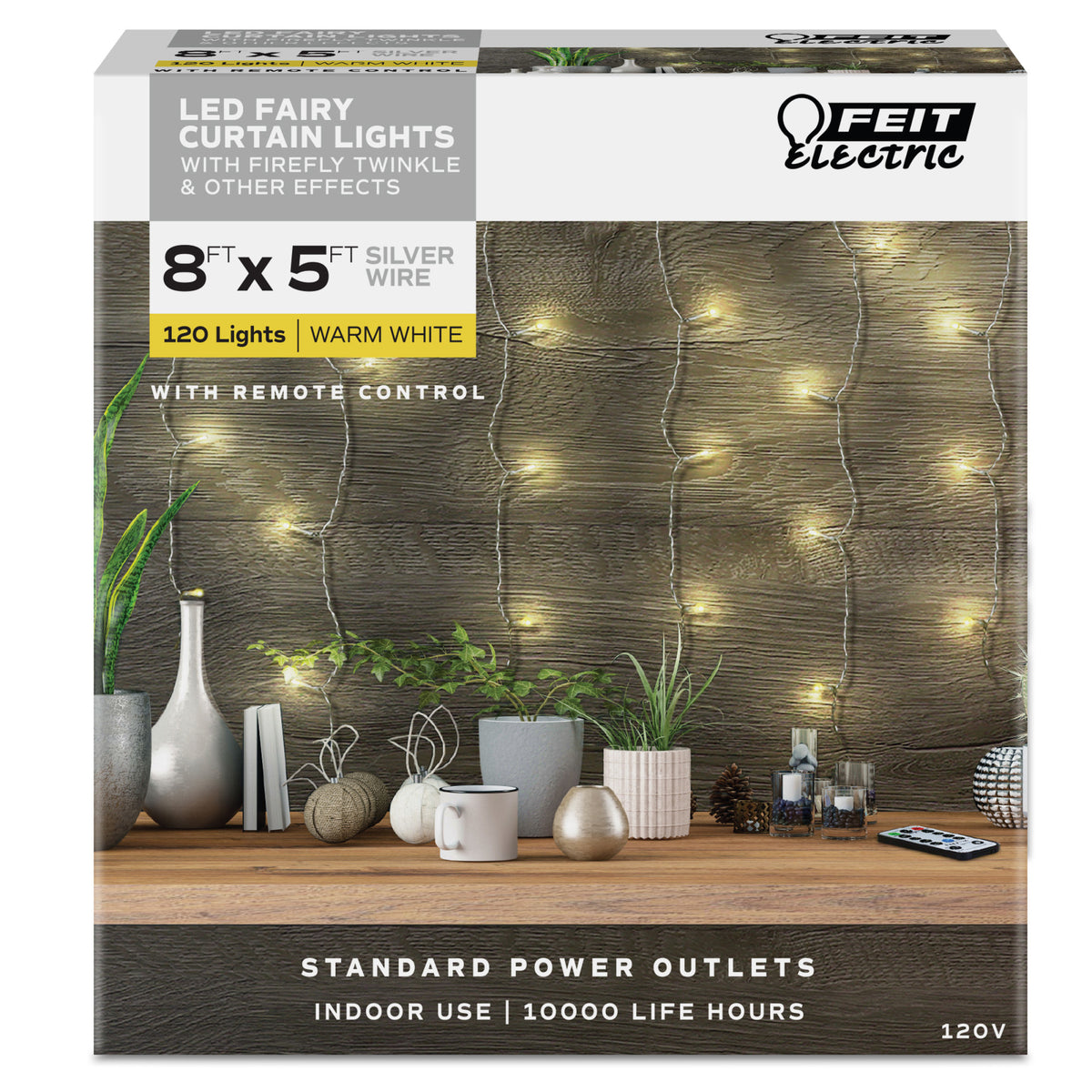 8 ft. Warm White (3000K) Fairy String Light Curtain