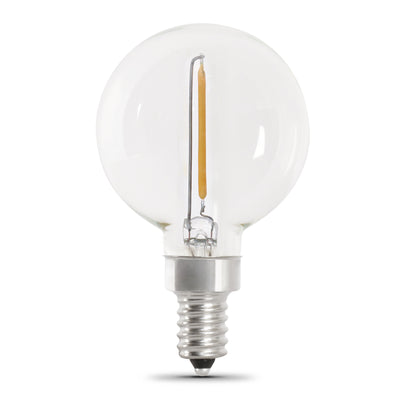 1W (11W Equivalent) Warm White (2200K) G16 ½ Candelabra Base (E12 Replacement) Globe String Light Replacement Bulb (4-Pack)
