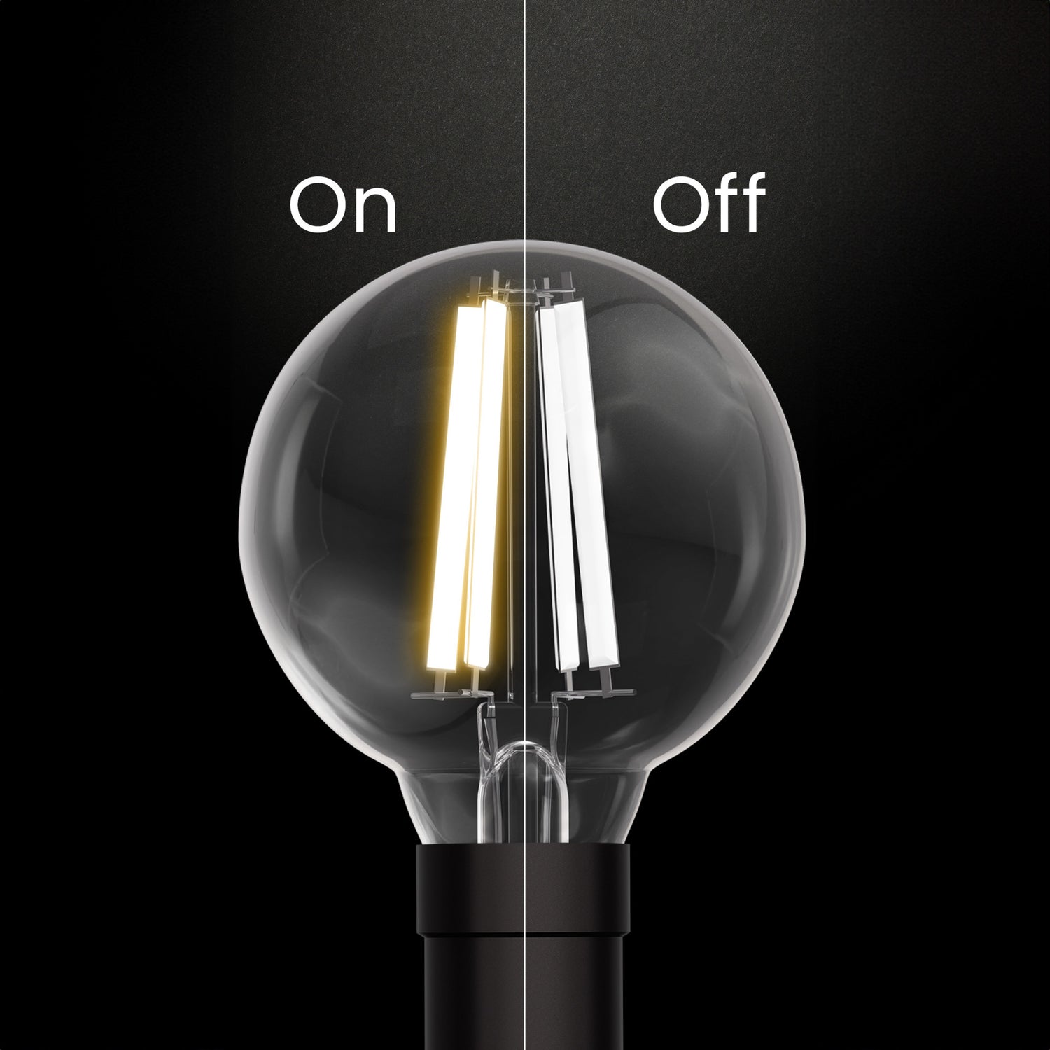 3.8W (40W Replacement) Soft White (2700K) G16 1/2 Globe Shape (E12 Base) Exposed White Filament LED Bulb (2-Pack)