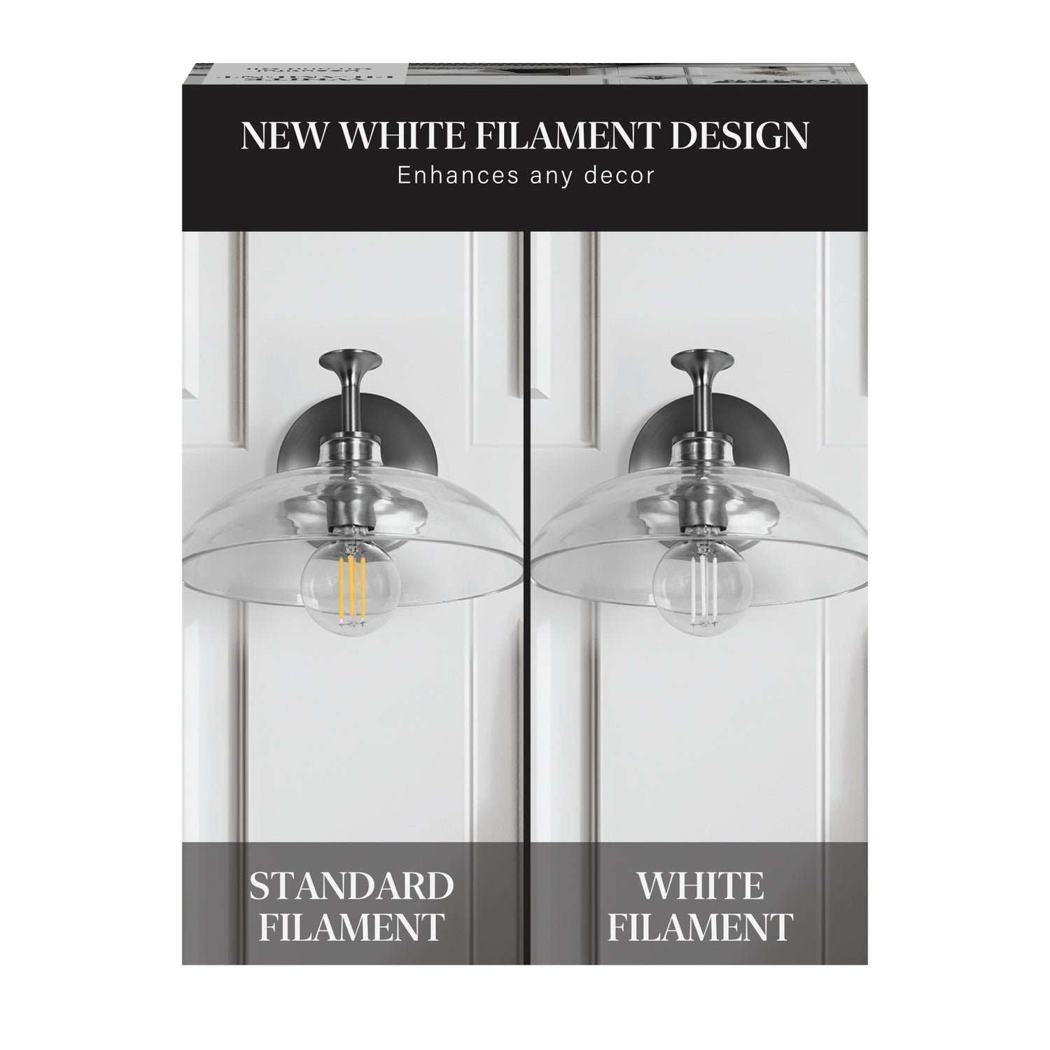5.5W (60W Replacement) Soft White (2700K) G16 1/2 Globe Shape (E12 Base) Exposed White Filament LED Bulb (2-Pack)