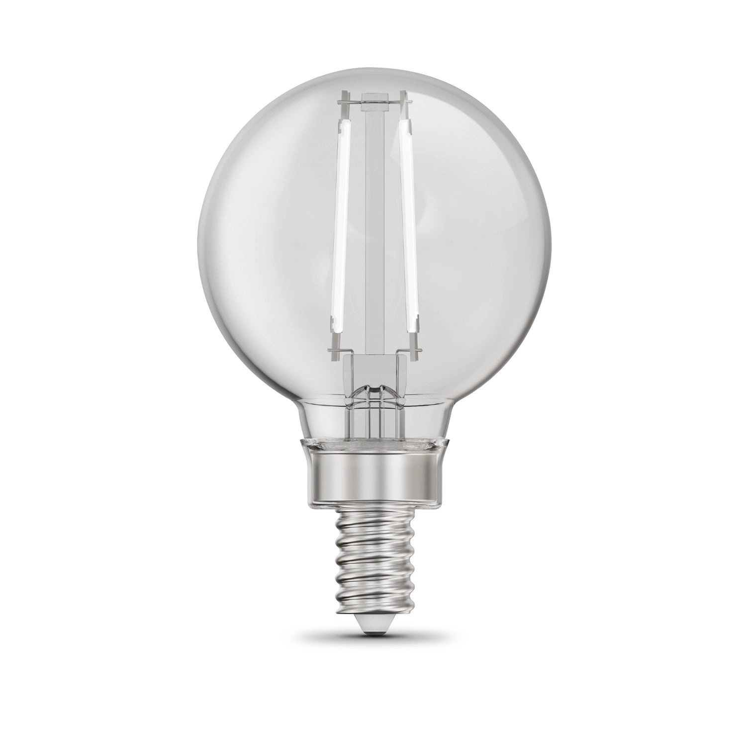 5.5W (60W Replacement) Daylight (5000K) G16 1/2 Globe Shape (E12 Base) Exposed White Filament LED Bulb (2-Pack)