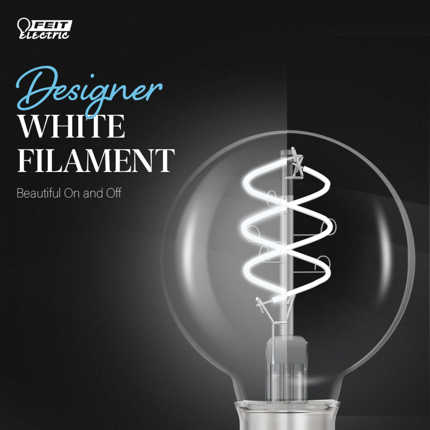 5.2W (60W Equivalent) Daylight (5000K) G16 1/2 Globe Shape (E12 Base) Spiral Designer White Filament LED Bulb (2-Pack)