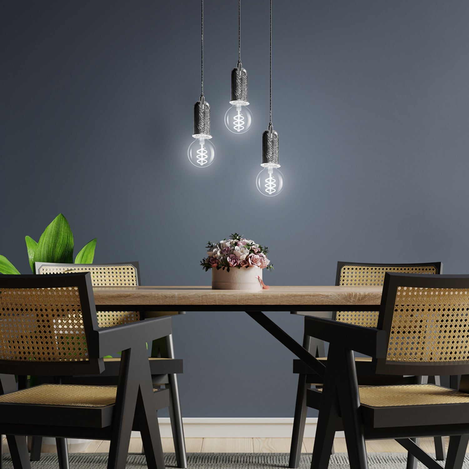 5.2W (60W Equivalent) Daylight (5000K) G16 1/2 Globe Shape (E12 Base) Spiral Designer White Filament LED Bulb (2-Pack)