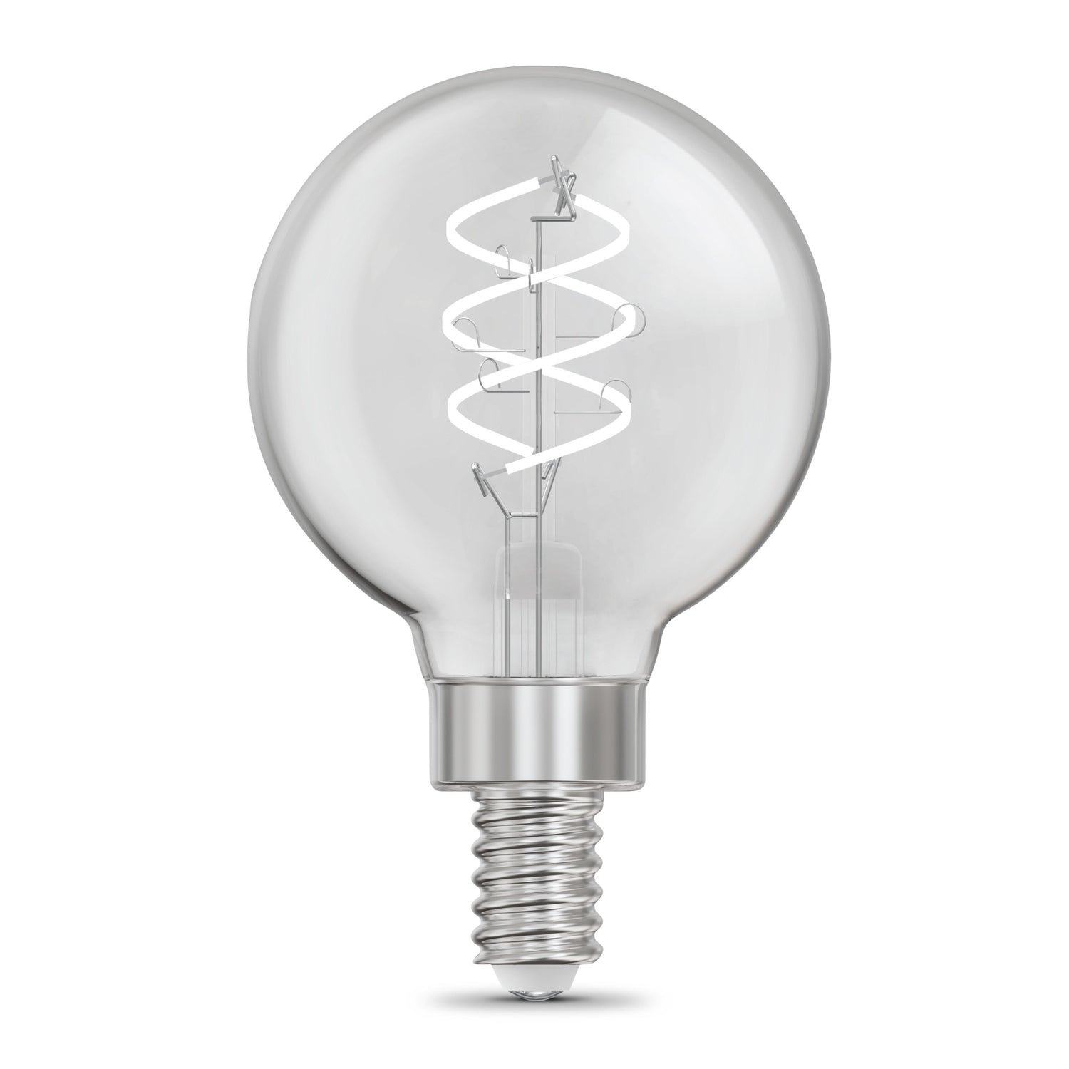 5.2W (60W Equivalent) Daylight (5000K) G16 1/2 Globe Shape (E12 Base) Spiral Designer White Filament LED Bulb (2-Pack)