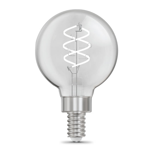 5.2W (60W Equivalent) Daylight (5000K) G16 1/2 Globe Shape (E12 Base) Spiral Designer White Filament LED Bulb (2-Pack)