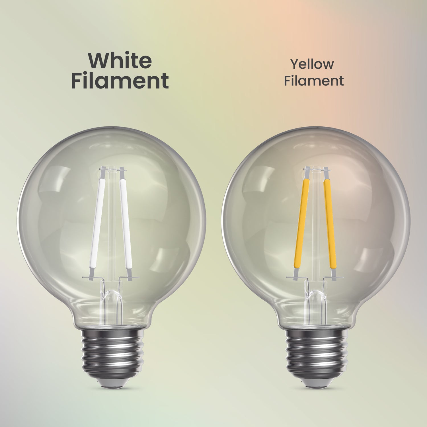 2.5W (25W Replacement) Soft White (2700K) Globe Shape (E26 Base) Exposed White Filament LED Bulb (3-Pack)