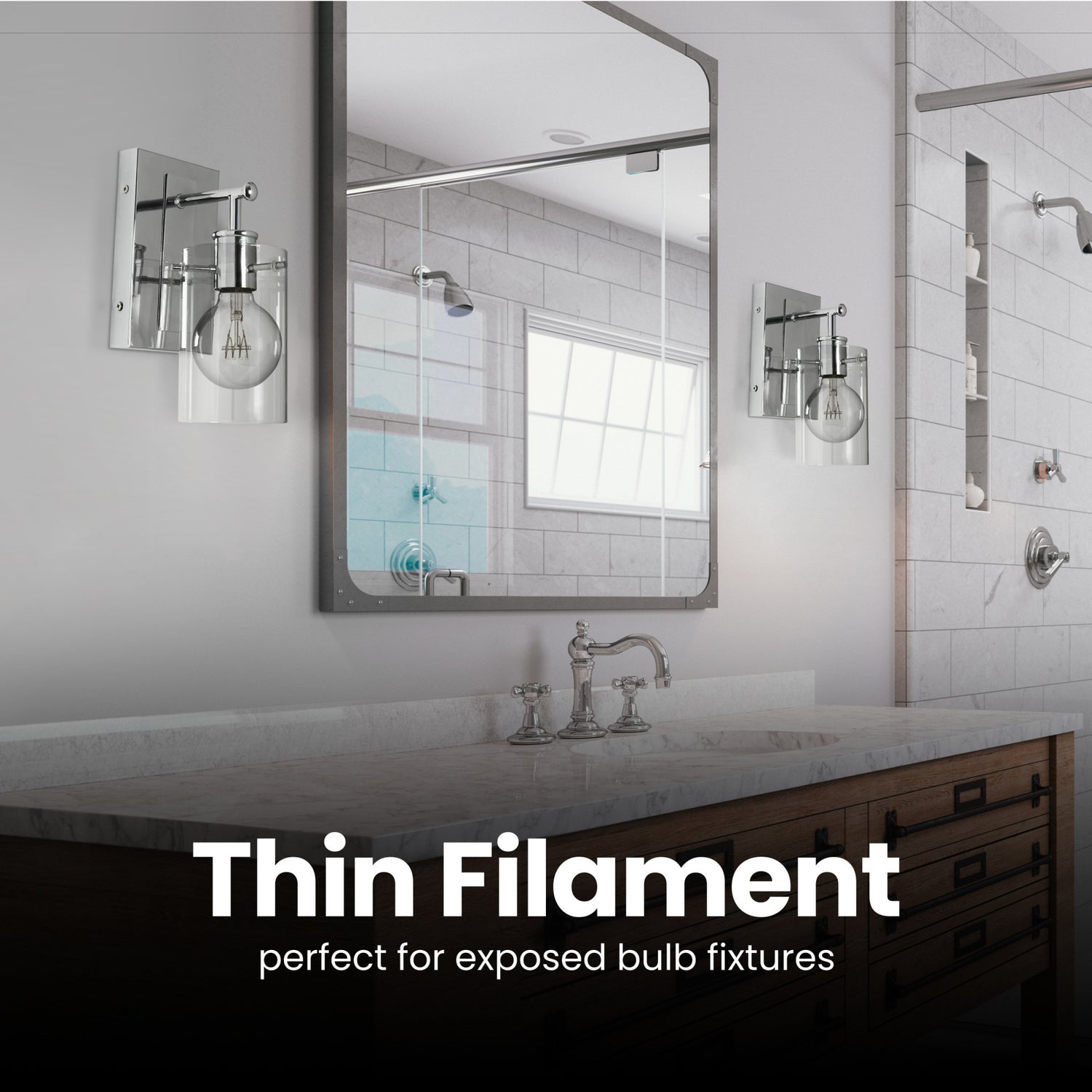 3.8W (40W Equivalent) Soft White (2700K) G25 Globe Shape (E26 Replacement) Dimmable Thin Filament Clear Glass LED Light Bulb