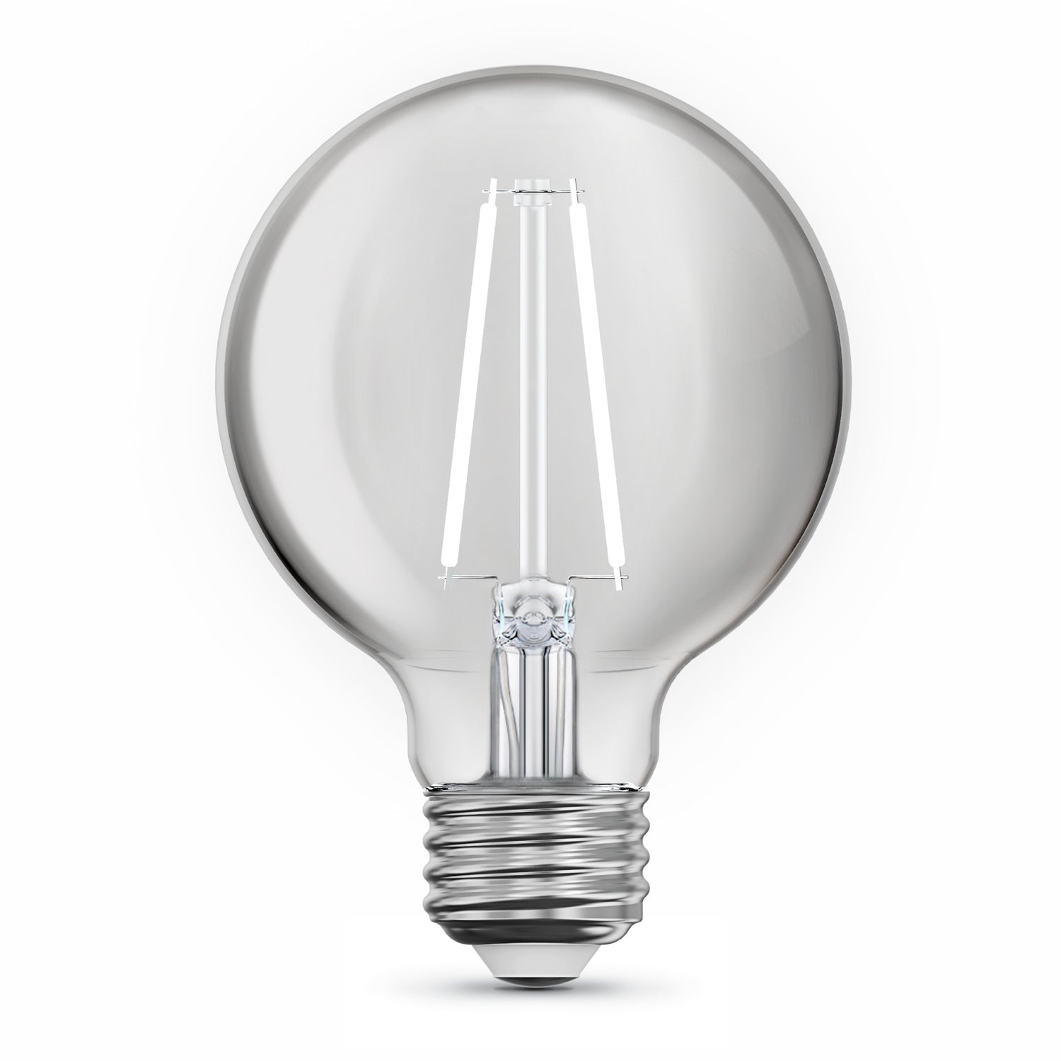 3.8W (40W Equivalent) Soft White (2700K) Globe Shape (E26 Base) Exposed White Filament LED Bulb (3-Pack)