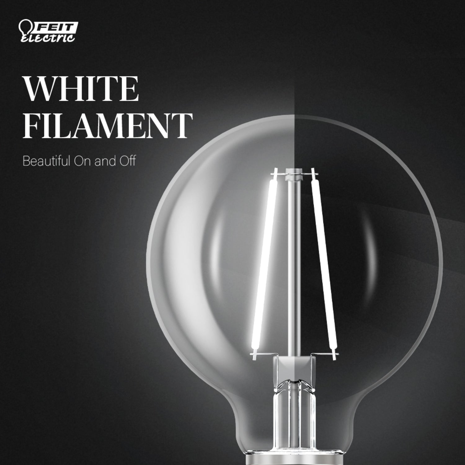 3.8W (40W Replacement) Daylight (5000K) Globe Shape (E26 Base) Exposed White Filament LED Bulb (3-Pack)