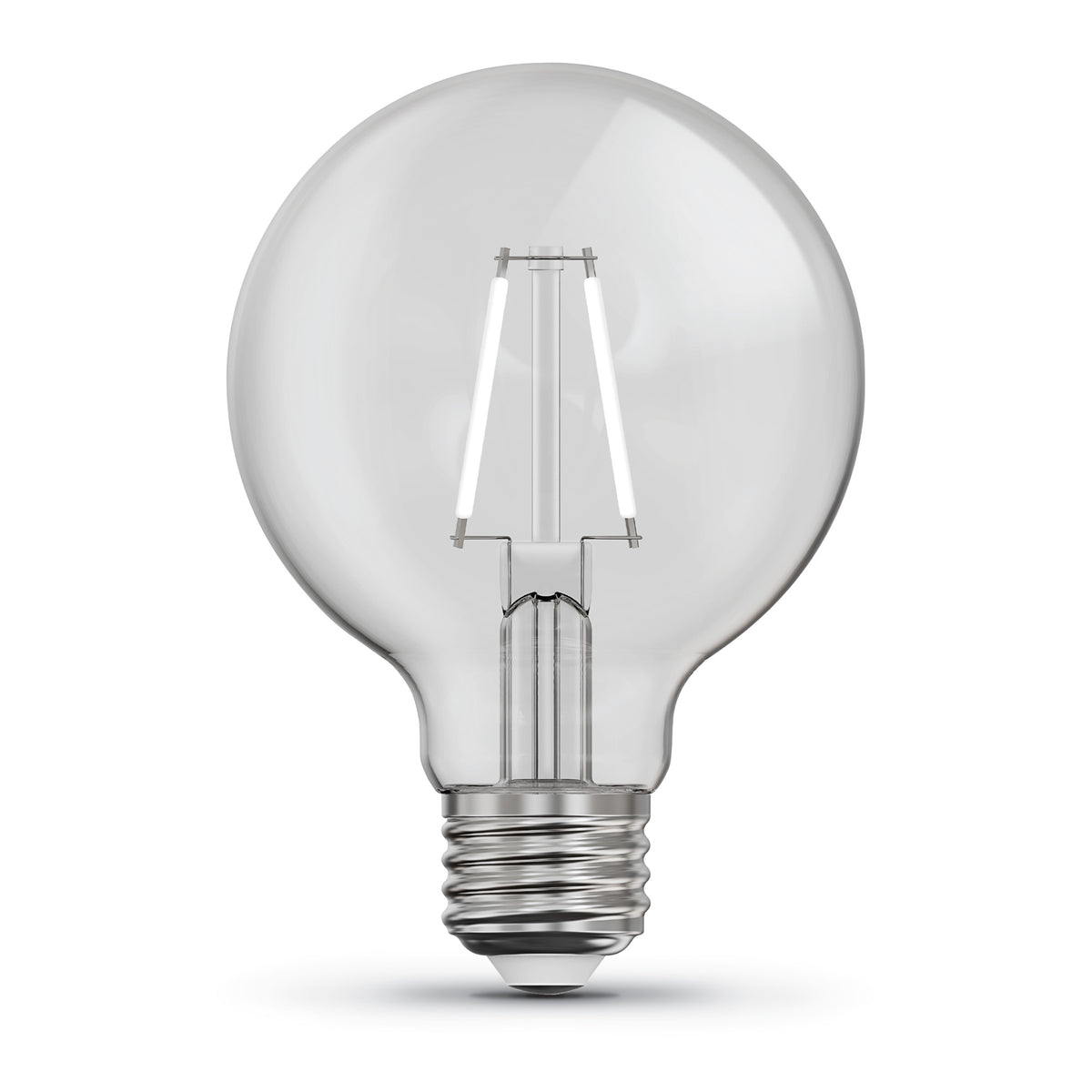 3.8W (40W Replacement) Daylight (5000K) Globe Shape (E26 Base) Exposed White Filament LED Bulb (3-Pack)