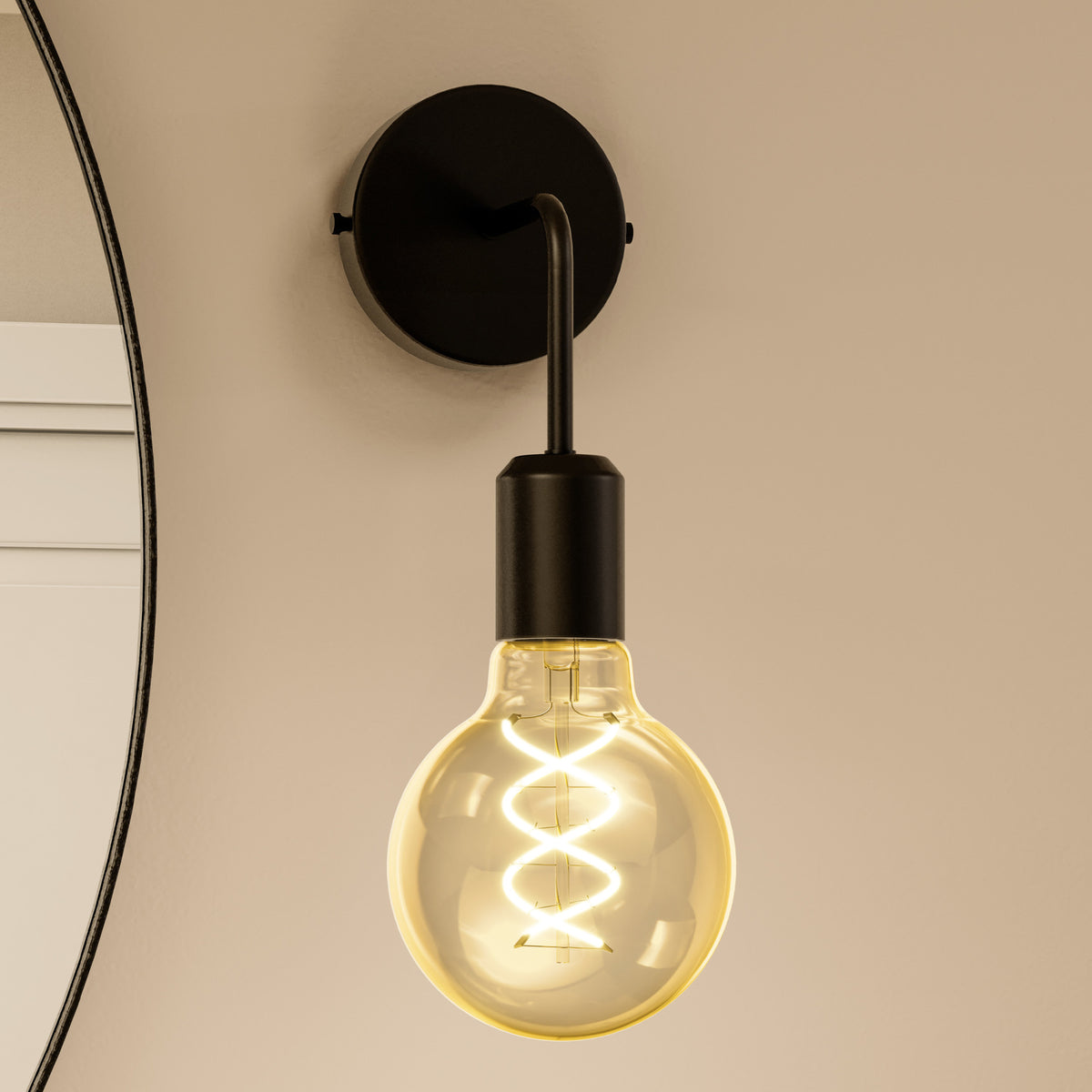 3.8W (40W Replacement) Amber G25 Globe E26 Dimmable Vintage Spiral Filament LED Bulb, Warm Light
