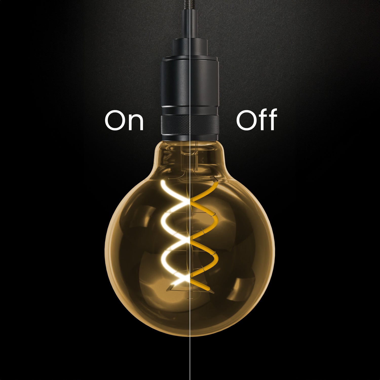 3.8W (40W Replacement) Amber G25 Globe E26 Dimmable Vintage Spiral Filament LED Bulb, Warm Light