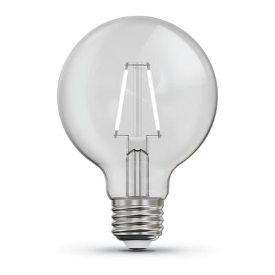 5.5W (60W Replacement) Soft White (2700K) Globe Shape (E26 Base) Exposed White Filament LED Bulb (3-Pack)