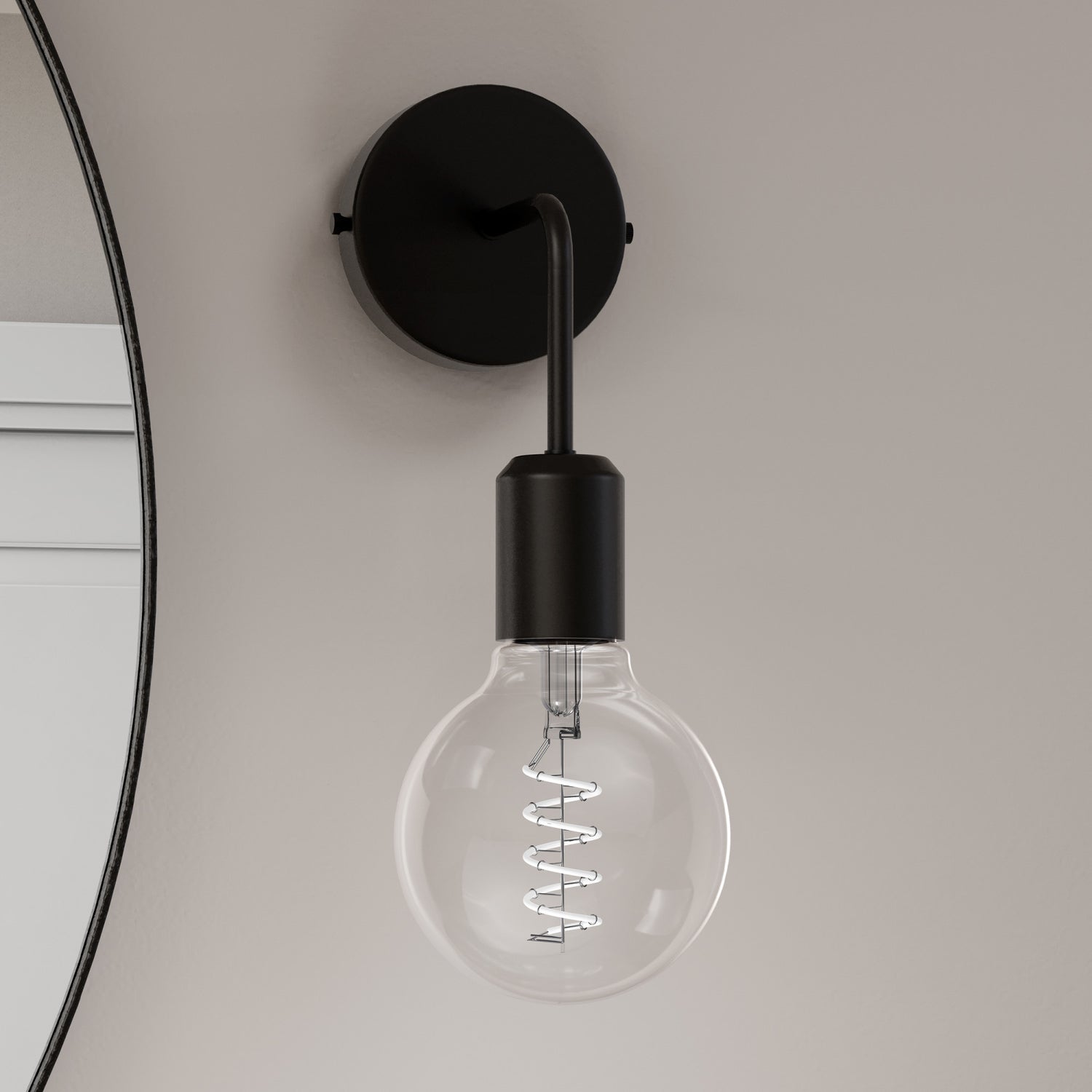 5.5W (60W Replacement) Twist & Select G25 Globe E26 Dimmable Spiral White Filament Clear Glass Globe LED Bulb