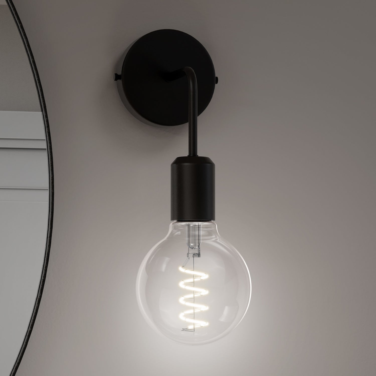 5.5W (60W Replacement) Twist & Select G25 Globe E26 Dimmable Spiral White Filament Clear Glass Globe LED Bulb