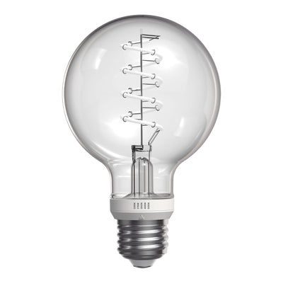 5.5W (60W Replacement) Twist & Select G25 Globe E26 Dimmable Spiral White Filament Clear Glass Globe LED Bulb
