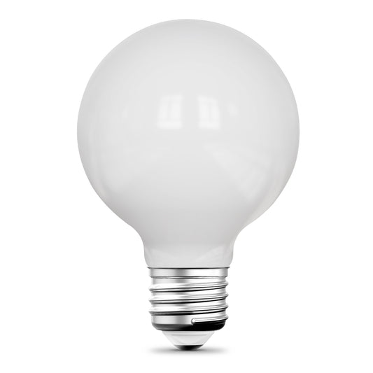 5.5W (60W Replacement) Adjustable White G25 Dimmable LED Enhance Frosted Globe Glass Filament Light Bulb (2-Pack)