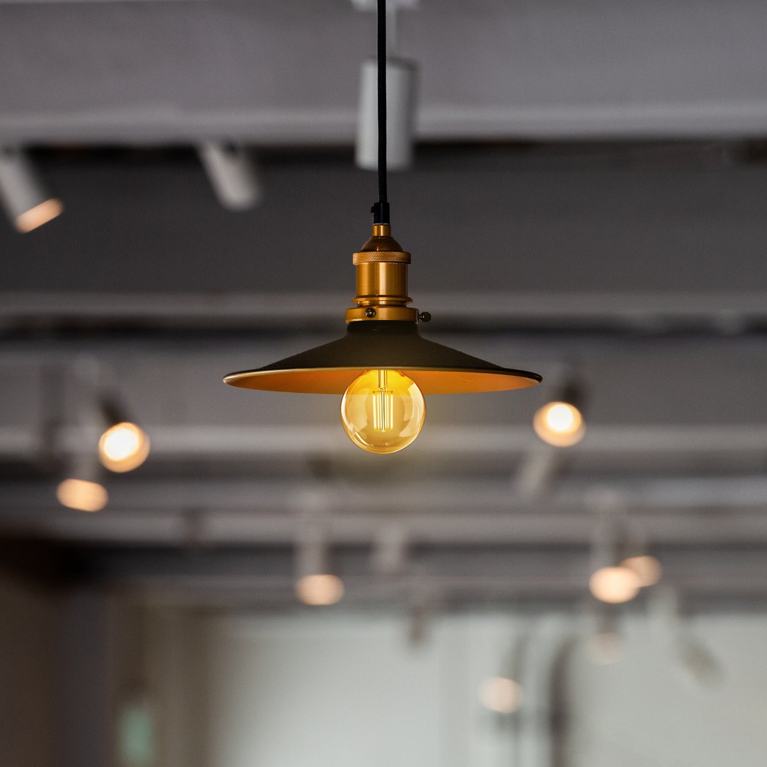 5.5W (60W Replacement) G30 E26 Cage Filament Amber Glass Vintage Edison LED Light Bulb, Warm Light