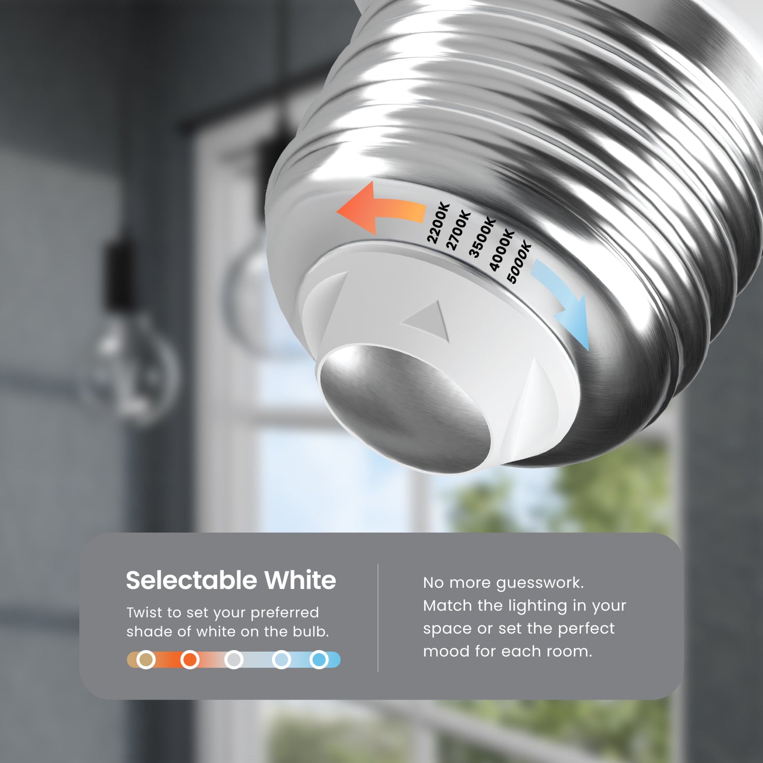15W (100W Replacement) G40 Globe E26 Dimmable White Filament Clear Globe LED Bulb, Selectable White