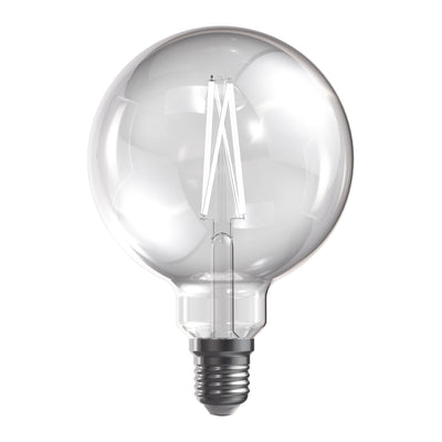 15W (100W Replacement) G40 Globe E26 Dimmable White Filament Clear Globe LED Bulb, Selectable White