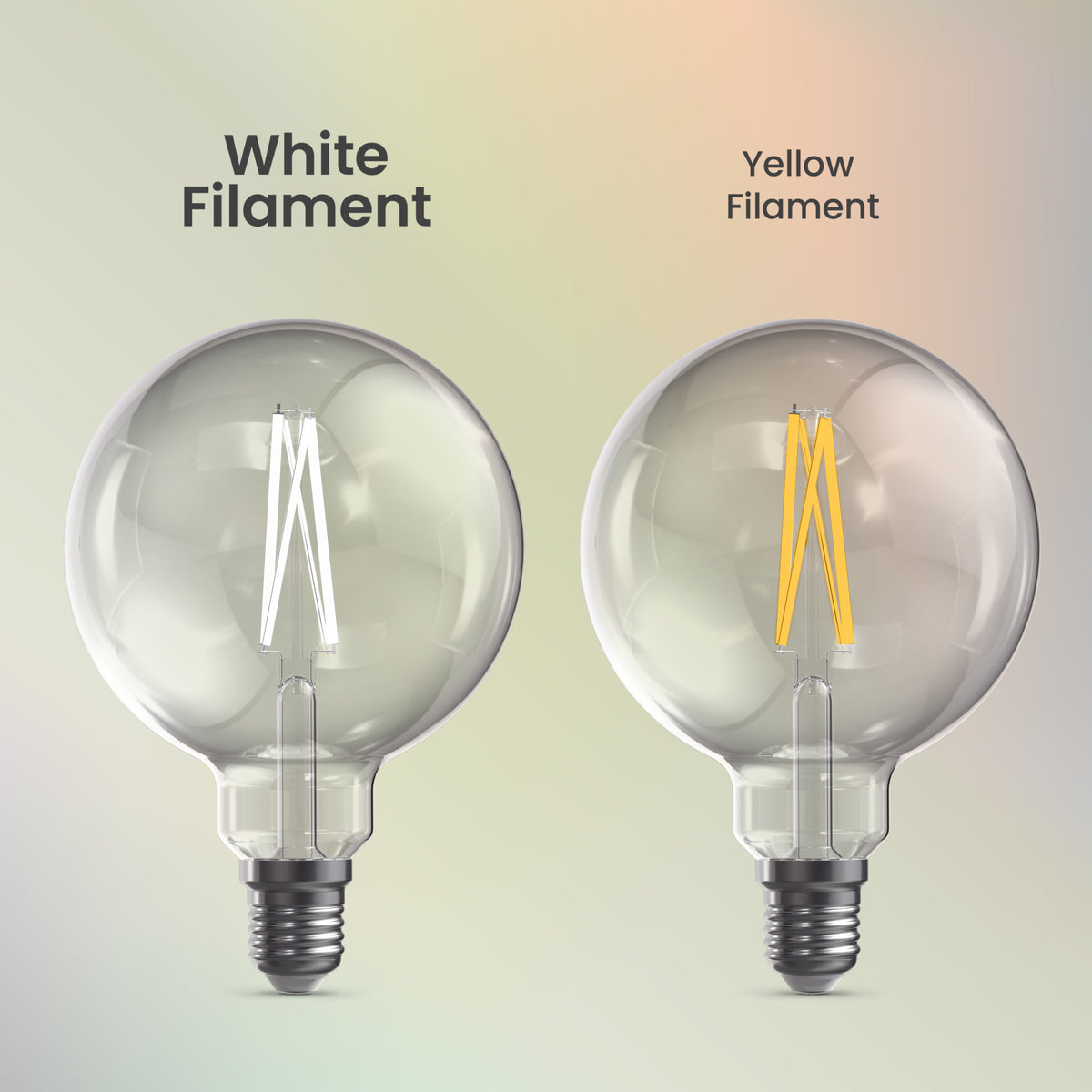 15W (100W Replacement) G40 Globe E26 Dimmable White Filament Clear Globe LED Bulb, Selectable White