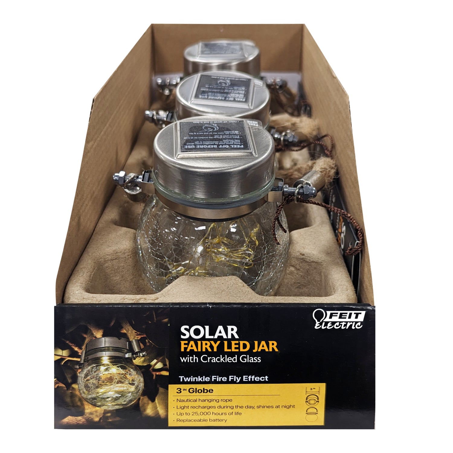 3 in. Solar Powered Fairy Jar Light