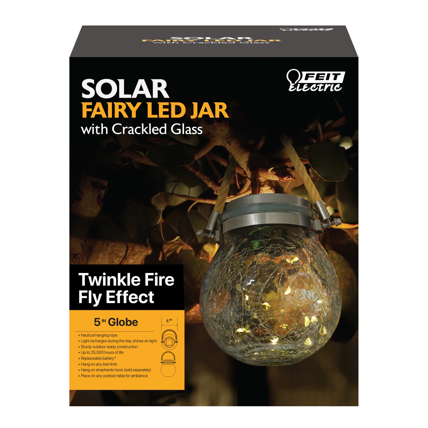 5 in. Solar Powered Fairy Jar Light