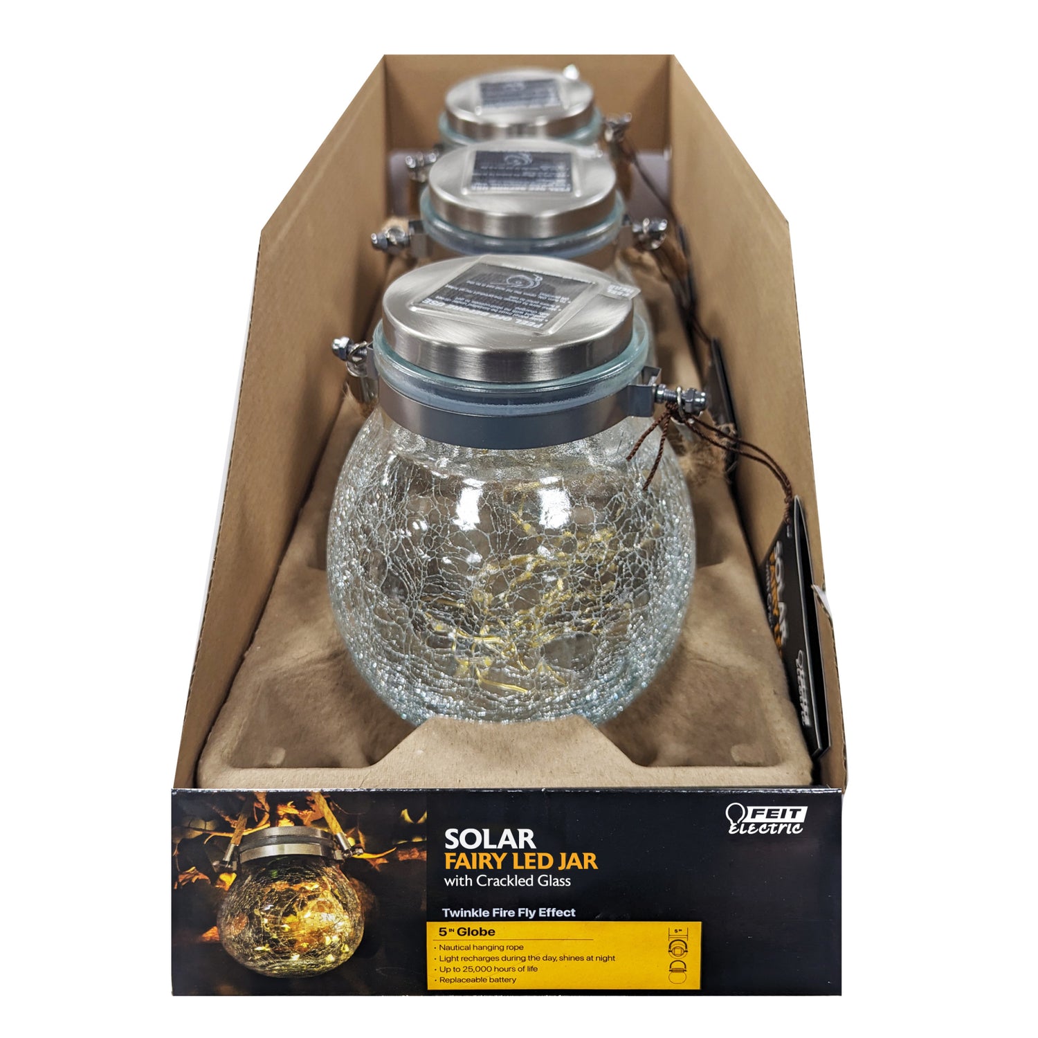5 in. Solar Powered Fairy Jar Light