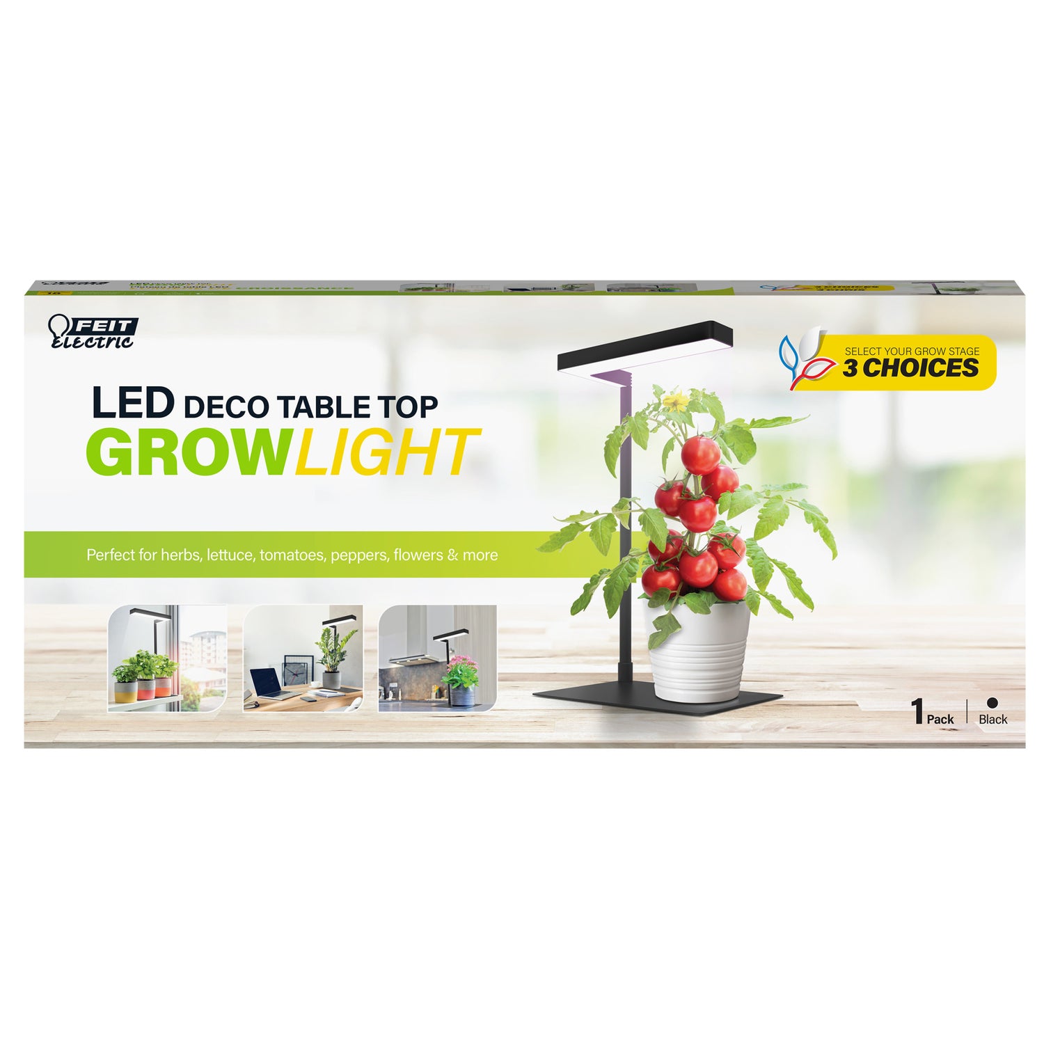 17 in. Black Finish Tabletop LED Grow Light