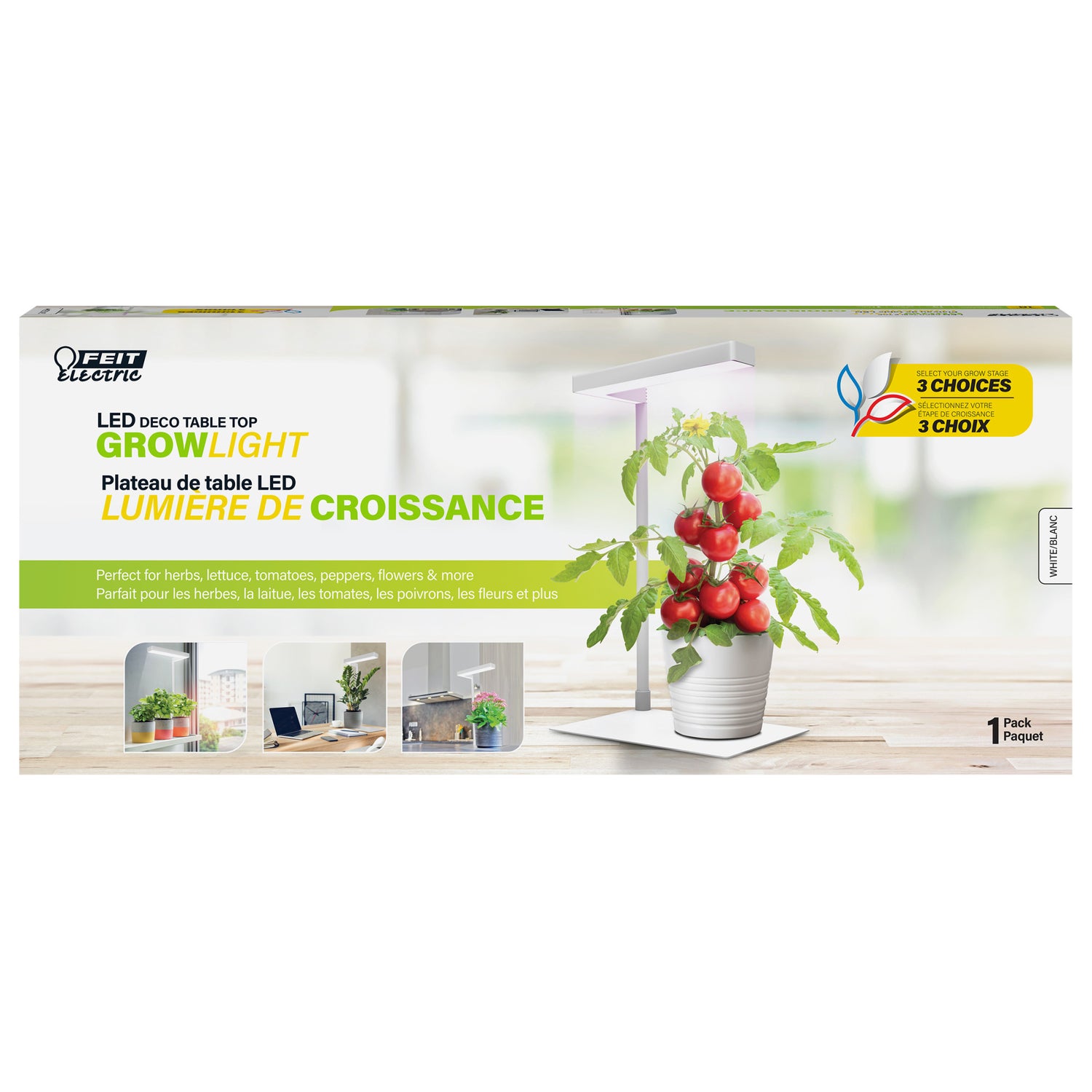 17 in. White Finish Tabletop LED Grow Light