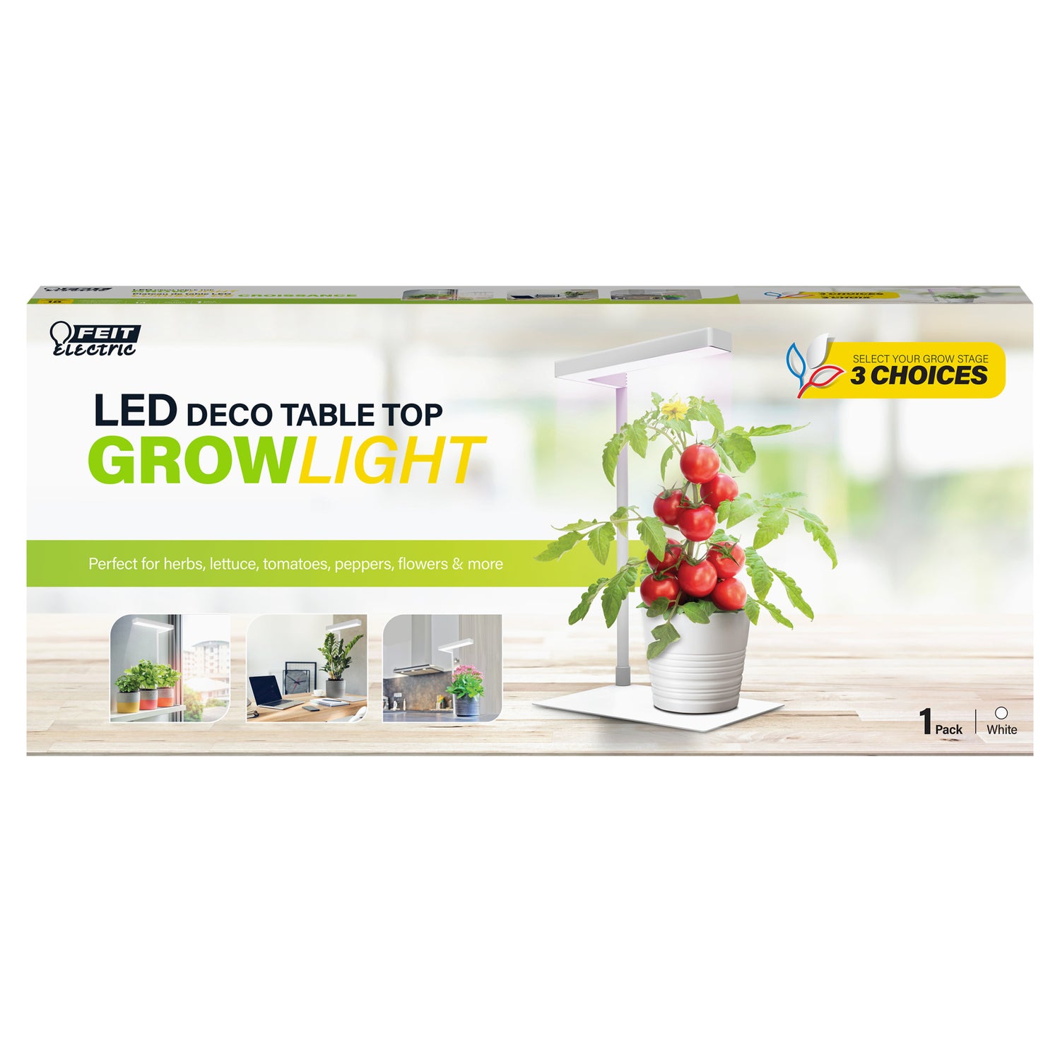 17 in. White Finish Tabletop LED Grow Light