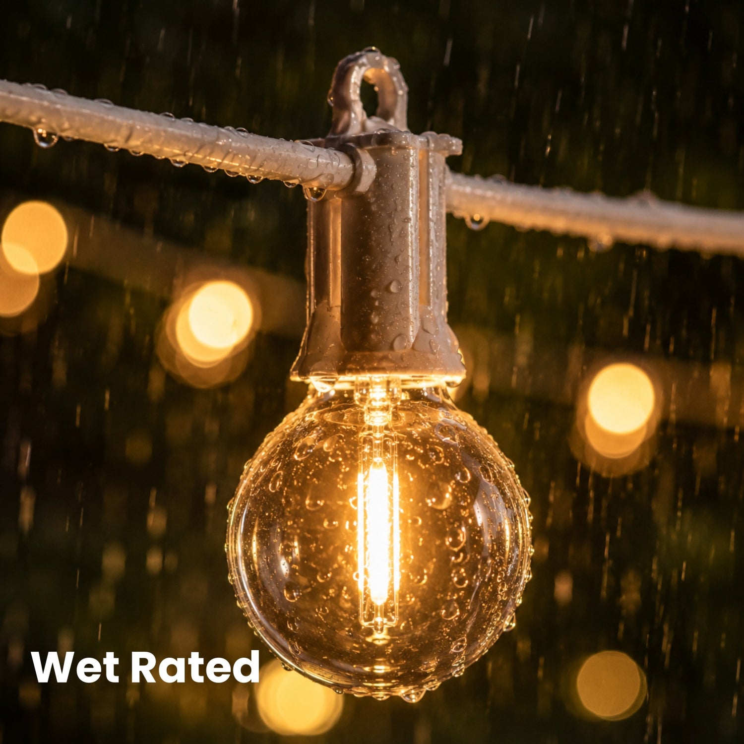 1W (11W Replacement) Warm White (2200K) G16 ½ E26 Base Globe String Light Replacement Bulb (4-Pack)