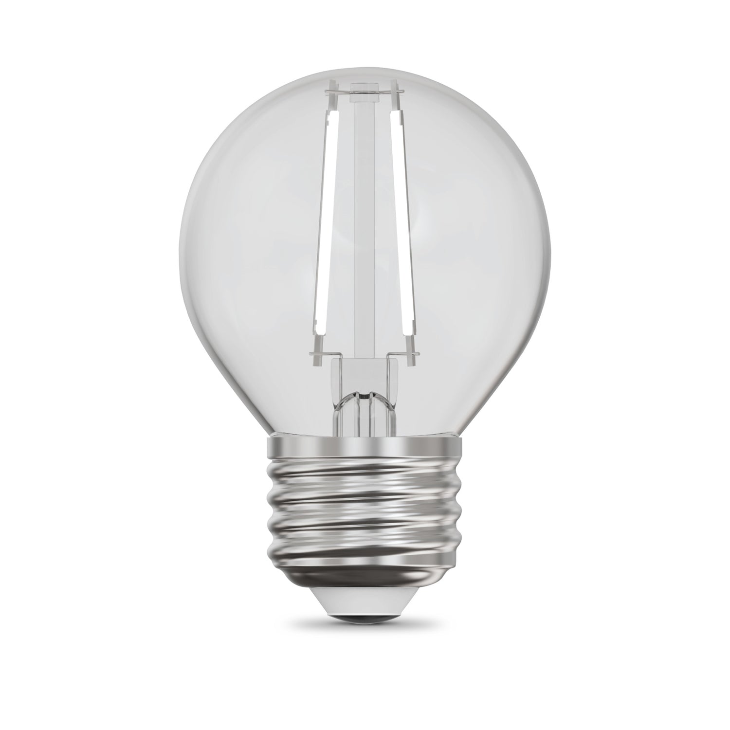 5.5W (60W Replacement) Soft White (2700K) G16 1/2 Globe Shape (E26 Base) Exposed White Filament LED Bulb (2-Pack)