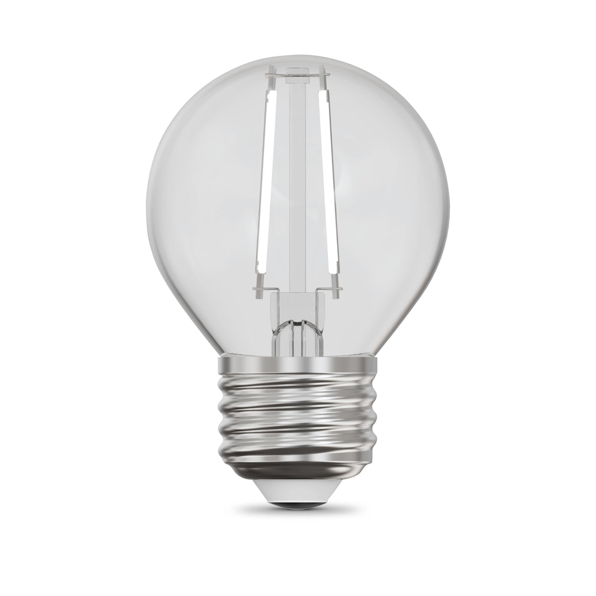 5.5W (60W Replacement) Soft White (2700K) G16 1/2 Globe Shape (E26 Base) Exposed White Filament LED Bulb (2-Pack)